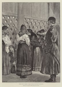Prison Life in Siberia, Women Visiting the Prison at Irkutsk by Julius Mandes Price